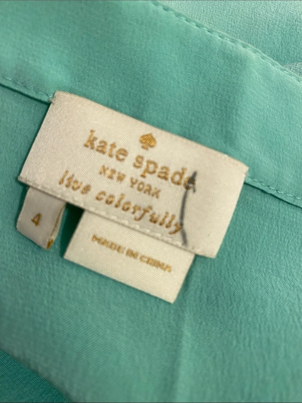 kate spade Silk Sleeveless Pleated Shell Top - Teal Green. Size 4
